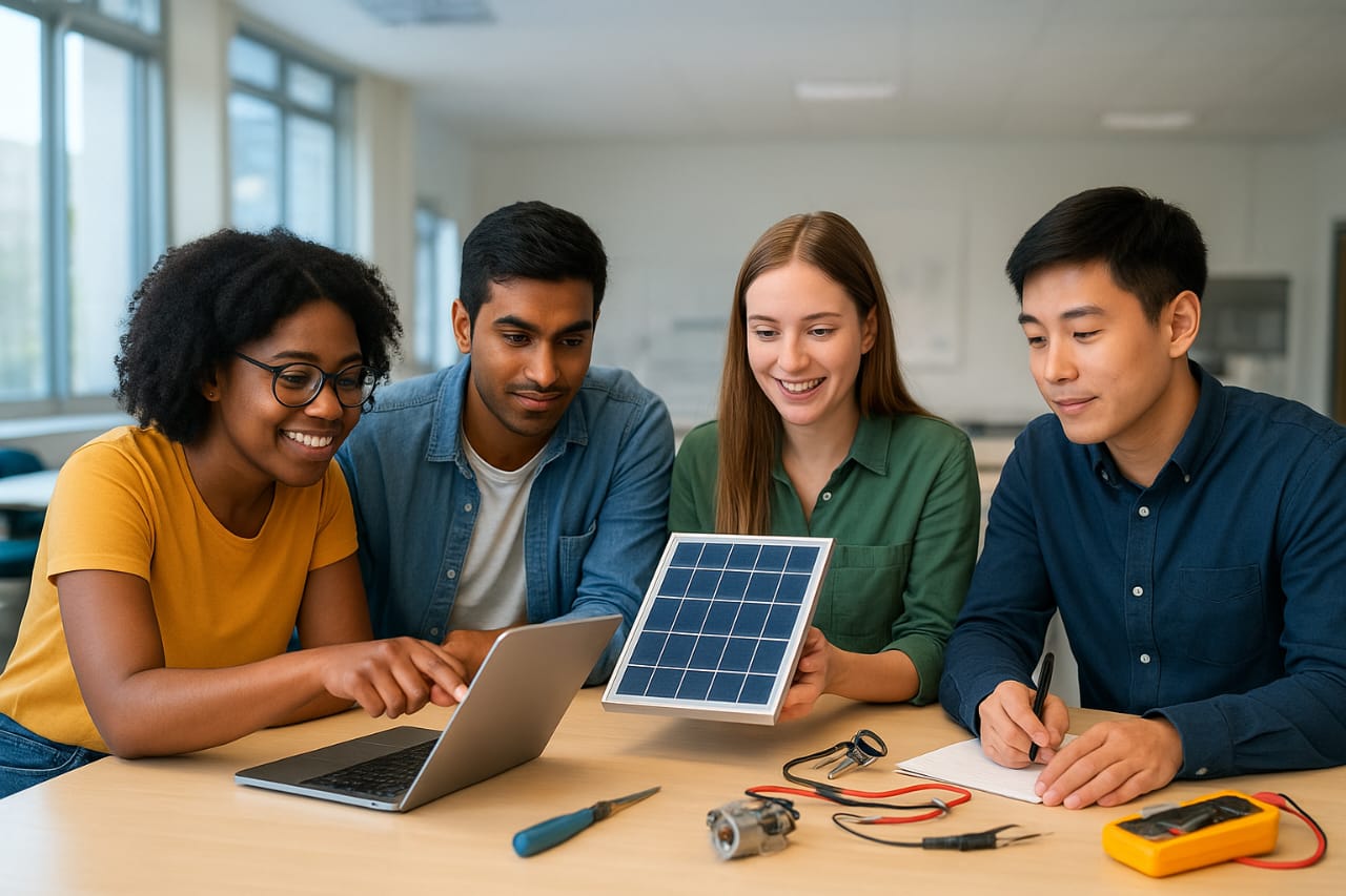 Students working on energy projects